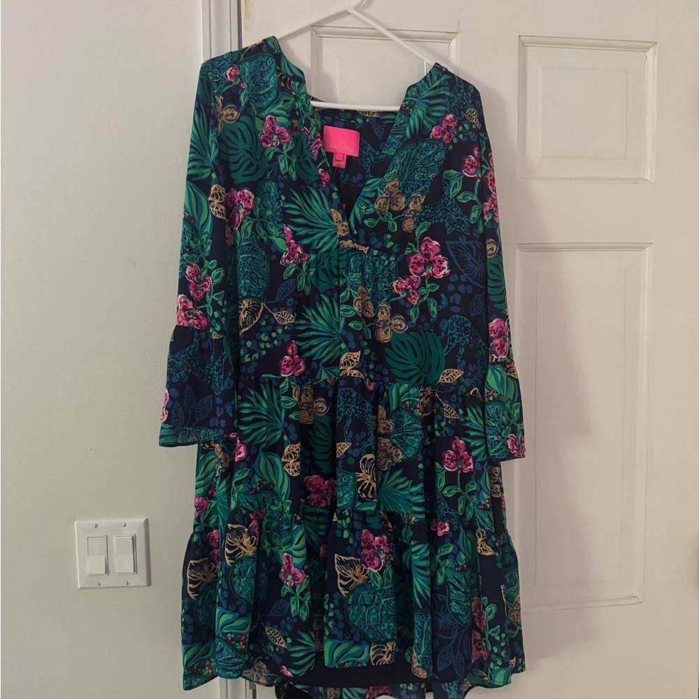 Floral Green and Pink  Dress